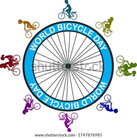 3rd June World Bicycle Day illustration vector image