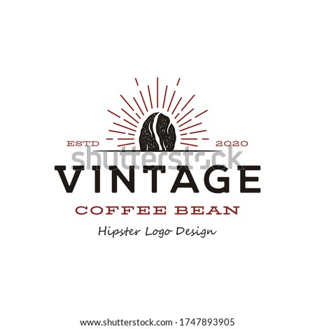 Vintage hipster Coffee Bean Roaster Logo design
