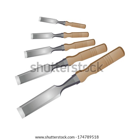 Chisel,Tools,vector and illustration, isolated on white background