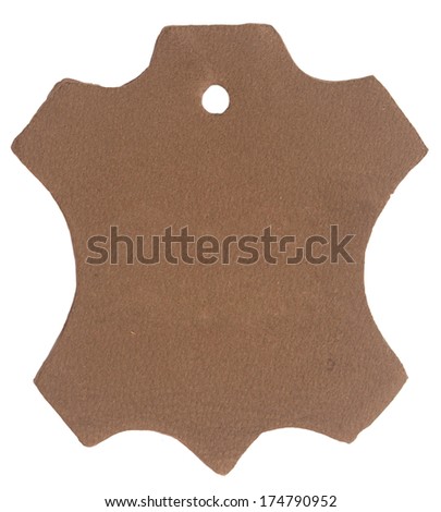 leather tag isolated on white background
