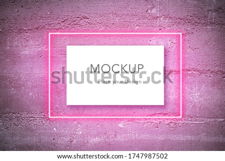 Neon background design with mockup card or banner 