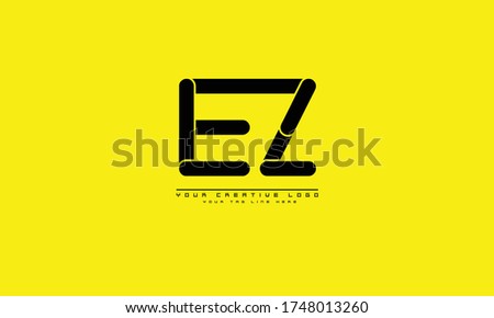 EZ ZE abstract vector logo monogram template