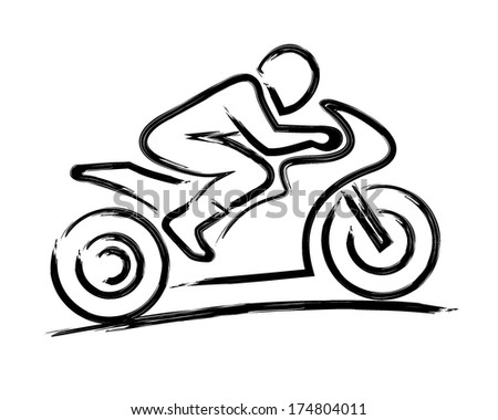 illustration of stylized motor-biker