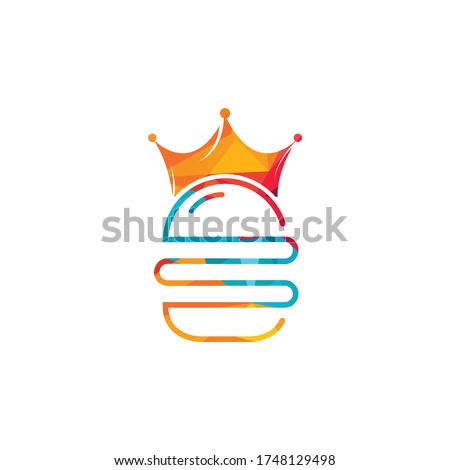 Burger crown vector logo design. Burger with crown icon logo concept.
