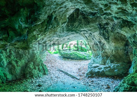 Exit from a large cave