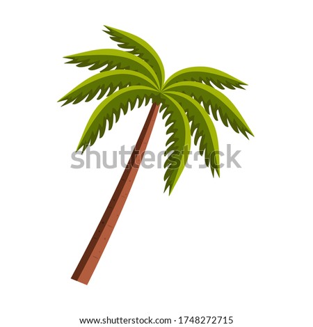 illustration vector graphic of beach coconut tree