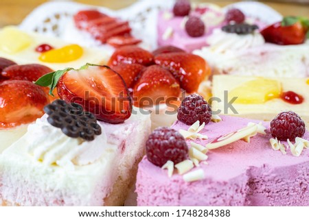 fruit bakery homemade with fruits and cream