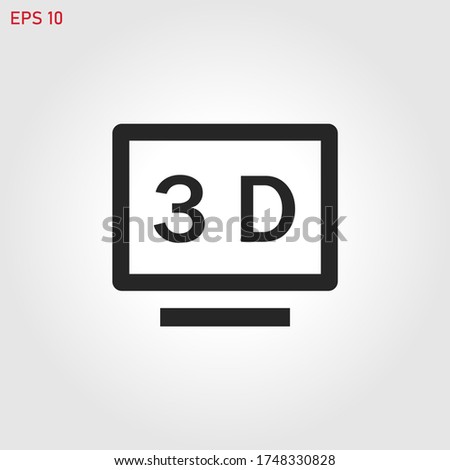 3D Tv icon vector eps 10