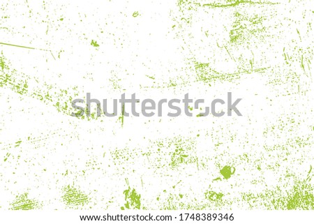 Dirty rustic rough empty cover template. Distressed spray green grainy back texture. Grunge dust messy background. Aged splatter crumb wall backdrop. Weathered aging design element. EPS10 vector