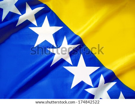                                Flag of Bosnia and Herzegovina Royalty-Free Stock Photo #174842522