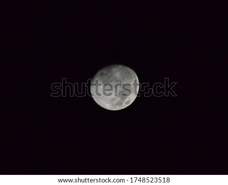 Isolated picture of moon on clear night sky.