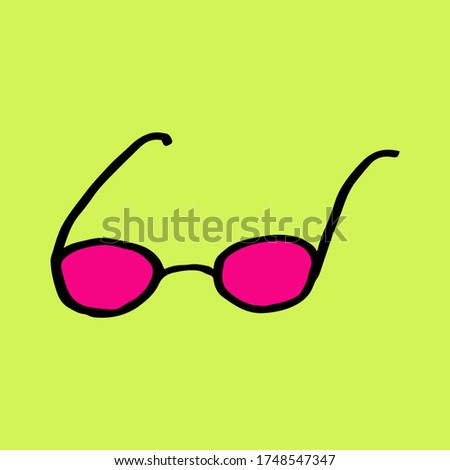 hand-drawing sunglasses, summer, vector, doodle