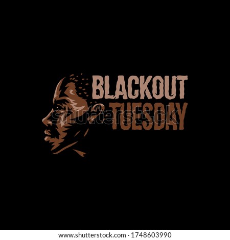 Vector illustration of blackout tuesday, isolated on black background Royalty-Free Stock Photo #1748603990