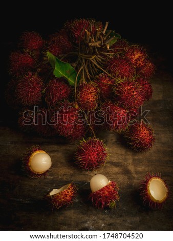 Fresh rambutan, summer fruit, asian fruit