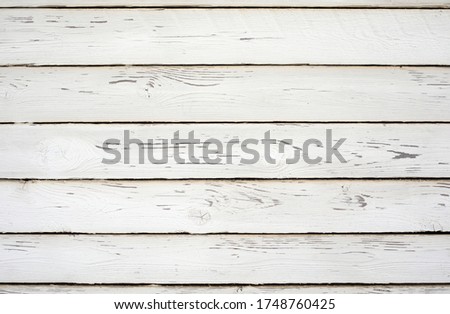 White wood texture background. Natural wooden planks. Top view surface of the table to shoot flat lay. 