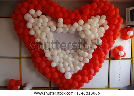 balloon decoration red white heart