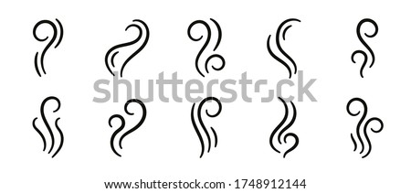 Vector smell icon. Set of smoke, steam, vapour illustration Royalty-Free Stock Photo #1748912144
