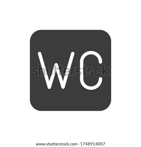 WC black glyph icon. Unisex restroom. Public navigation. Pictogram for web page, mobile app, promo. UI UX GUI design element. Editable stroke.