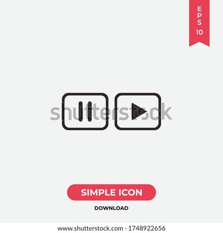 Pause, play button vector icon, simple sign for web site and mobile app.