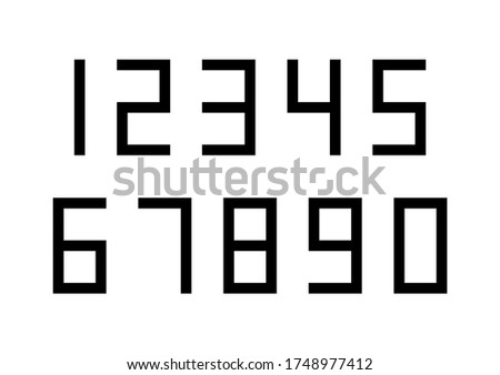 Set of numbers with black typography design elements 1, 2, 3, 4, 5, 6, 7, 8, 9, 0.