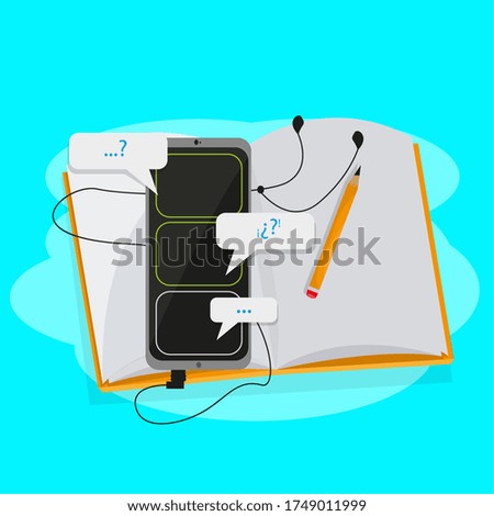 Home study concept. Online class. Self-learning - Vector illustration