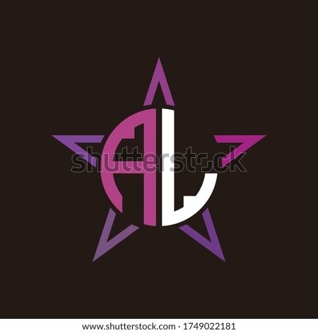 A L initials circle with stars and black background