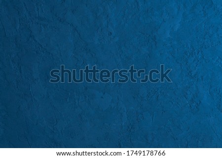 Dark Blue Decorative Stucco Surface. Wall. Abstract Background