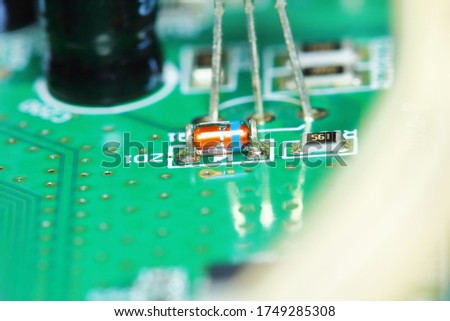 electonic circuit board for computer in macro photography for electric background