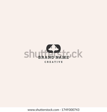 Head Dog Abstract logo template design in Vector illustration 
