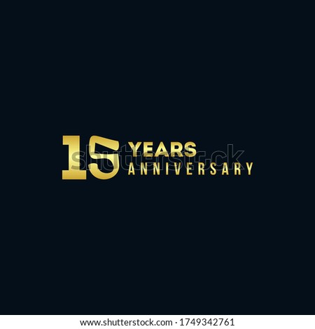 15 Years Anniversary Gold Number Vector Design
