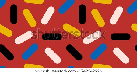 Colorful seamless pattern of rounded sticks in vector. Stock pattern for backdrop use, wrapping paper, textile design.