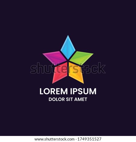 Awesome colorful abstract star logo icon design template