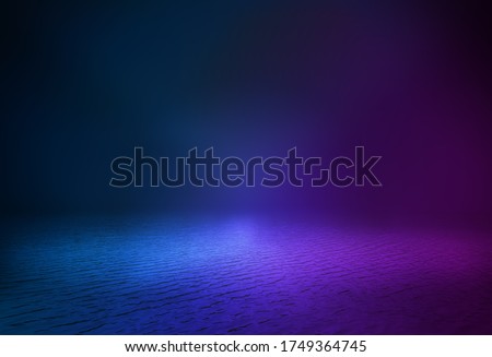 Neon-colored lake, rugged waves, cyberpunk style Royalty-Free Stock Photo #1749364745