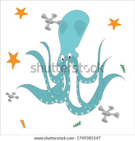octopus cartoons are perfect for making part of poster pictures or brochures of vestifal activities related to the beach and the sea