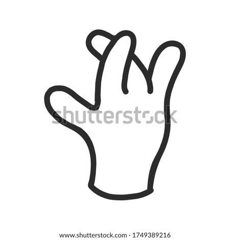 Icon of the hand line in a flat style, isolated on a white background. the fingers of the hand hold a small object.for website and app design.gesticulation.