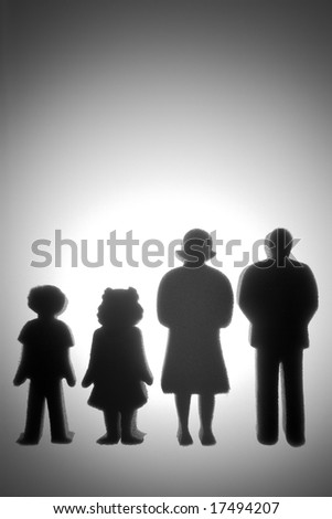 Colorful Family Shaped Cut Outs