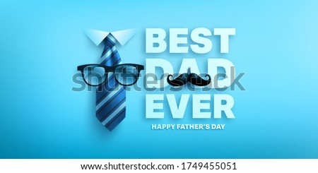 Happy Father's Day poster or banner template with king necktie and glasses.Greetings and presents for Father's Day.Vector illustration EPS10 Royalty-Free Stock Photo #1749455051