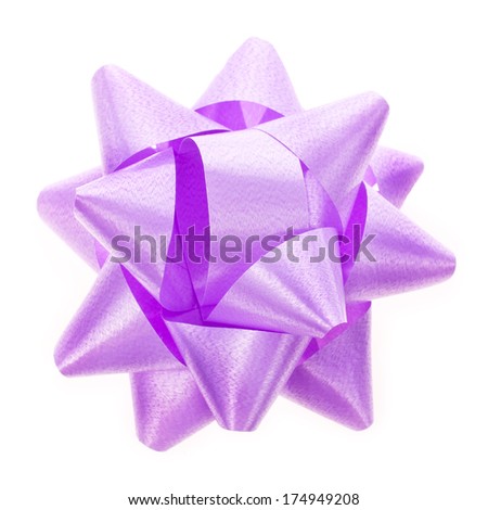 closeup ribbon bow for gift box isolated on white background