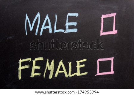 male and female choice on blackboard 