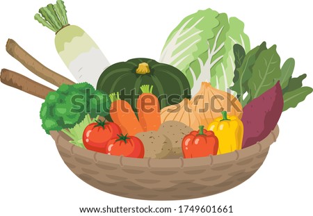 Many vegetables in the basket Royalty-Free Stock Photo #1749601661