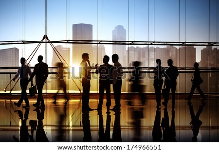 Group of Business People in Office Building Royalty-Free Stock Photo #174966551