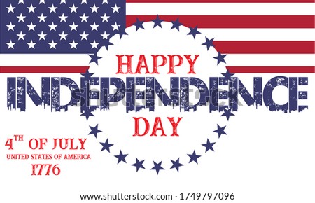 Happy independence day 4th of July 1776 vector vintage 