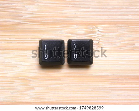 Black color Parentheses keys of computer keyboard Royalty-Free Stock Photo #1749828599