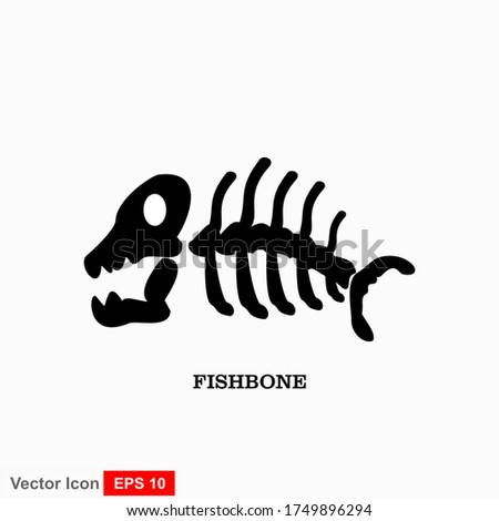 Fish bone cartoon illustration icon character.