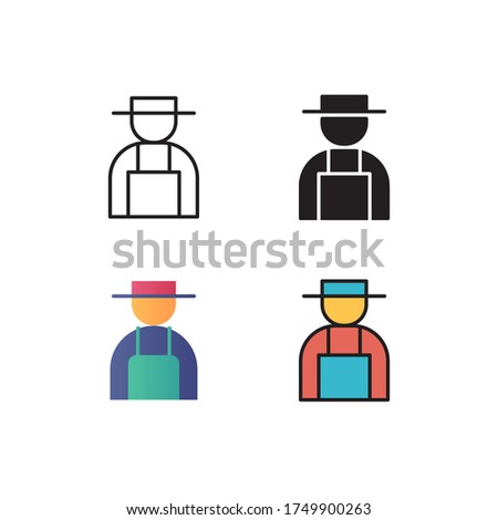 farmer icon vector with different style design. isolated on white background