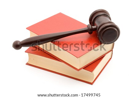 books and gavel studio isolated over white