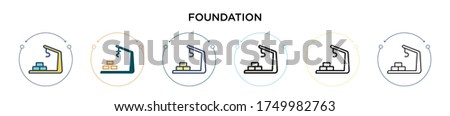 Foundation icon in filled, thin line, outline and stroke style. Vector illustration of two colored and black foundation vector icons designs can be used for mobile, ui, web