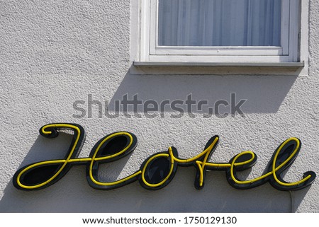 Light Sign Hotel. Overnight Stay In The City, Germany.