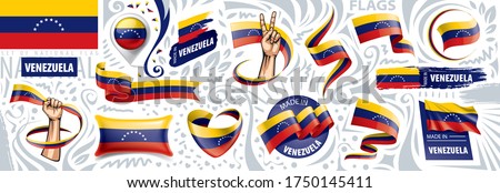 Vector set of the national flag of Venezuela in various creative designs Royalty-Free Stock Photo #1750145411