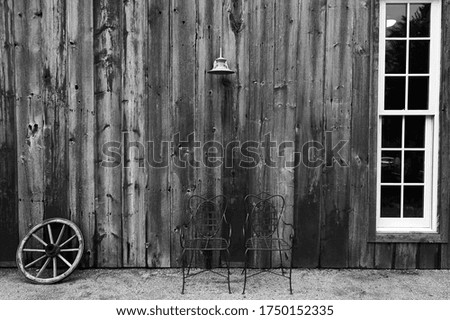Monochrome of an old wooden house or farm